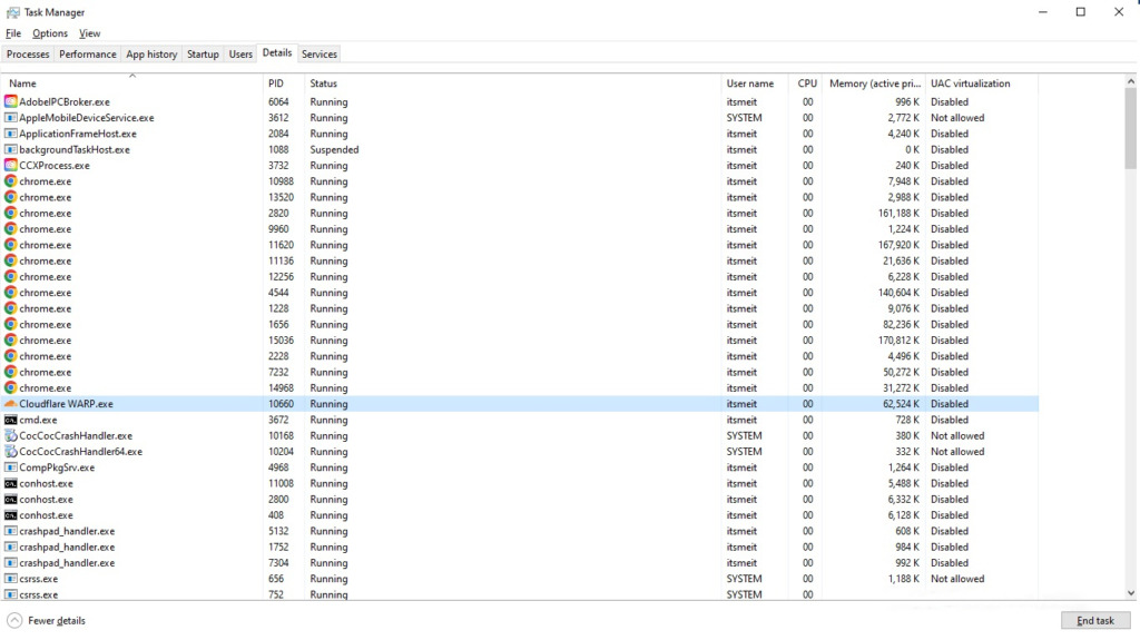 Check performance and resource consumption review task manager