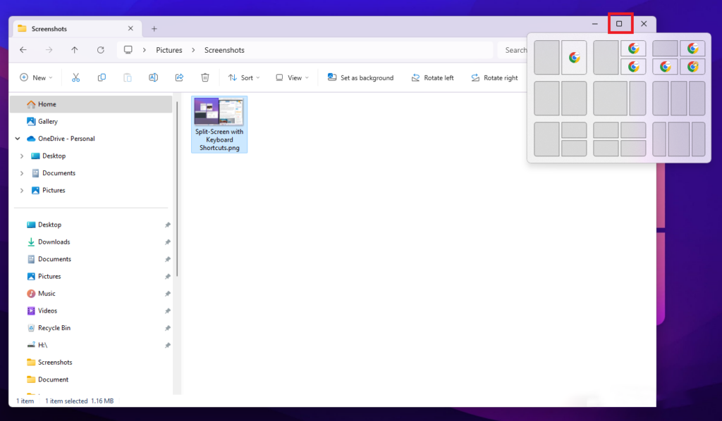 Bấm thu nhỏ cửa sổ > Điều chỉnh kích thước như mong muốn Multitasking with Snap Layouts Windows 11