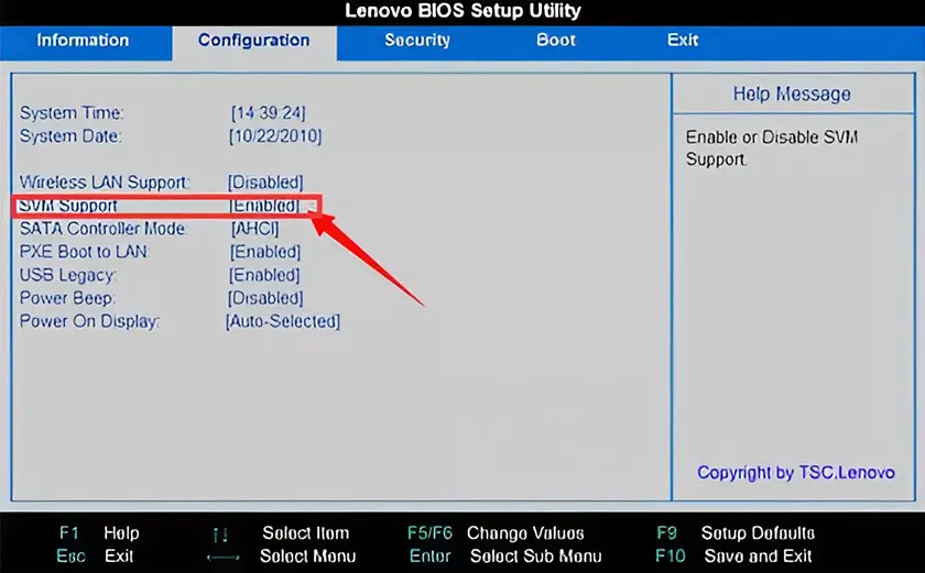 Enable SVM Support
